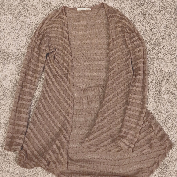 Blu Pepper Sweaters - Blu Pepper taupe boutique cardigan